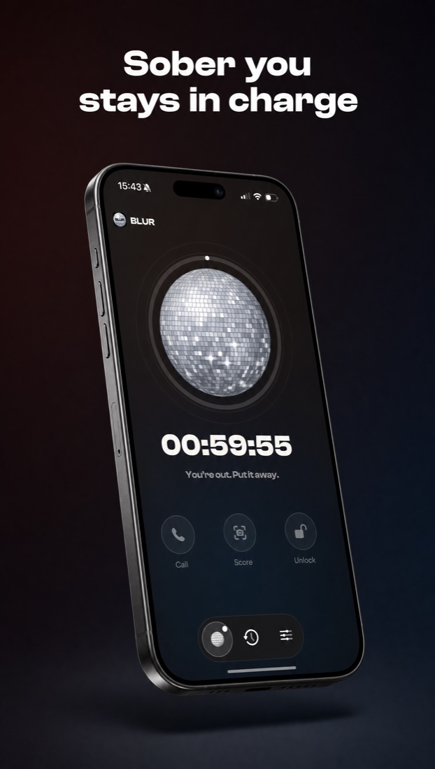 Sober you stays in charge — the live countdown while your phone is locked.